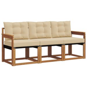 vidaXL Buiten bankenset 3 st Natuurlijk en Beige
