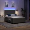 vidaXL Boxspring bed met matras met LED Donkergrijs 140 x 200 cm Stof