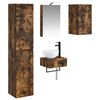 vidaXL Badkamermeubelset 5 pcs Gerookt eiken Bewerkt hout en glas