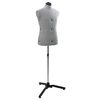 vidaXL Verstelbare Kleedvorm Man Grijs 37.5-45.5 inch Stof