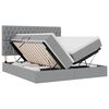 vidaXL LED Opslagbed met Matras Lichtgrijs 200 x 200 cm Stof