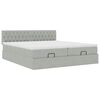 vidaXL Ottoman bed met matrassen en LED's 160x200cm fluweel lichtgrijs