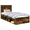 vidaXL Bedframe Gerookt eiken 90 x 190 cm Massief grenenhout