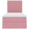 vidaXL Opslag bed met matras met matras Roze 90 x 190 cm Fluweel