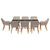 vidaXL Tuin eettafelset 9 pcs Lichtgrijs poly rattan