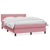 vidaXL Boxspring met matras fluweel roze 140x210 cm