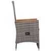 vidaXL 3-delige Loungeset met kussens poly rattan grijs