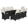 vidaXL 9-delige Tuinset poly rattan zwart
