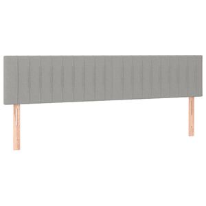 vidaXL Hoofdborden 200x5x78/88 cm stof lichtgrijs