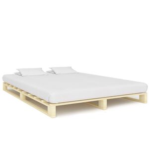 vidaXL Bedframe pallet massief grenenhout 160x200 cm