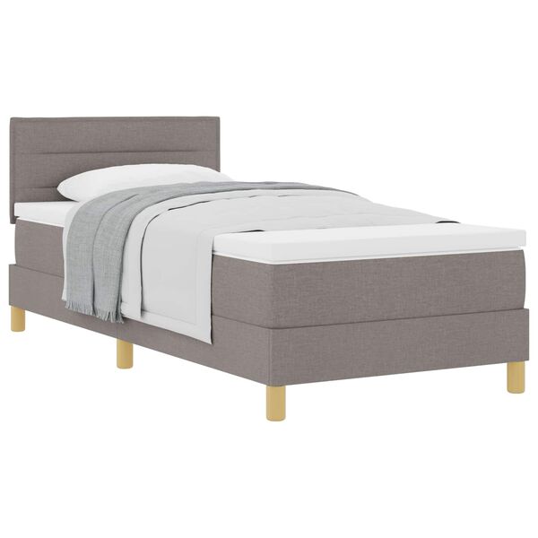 vidaXL Boxspringbed met matras met hoofdeinde Taupe 100 x 200 cm Stof