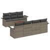 vidaXL Tuinbankenset met kussen 8 pcs Grijs poly rattan