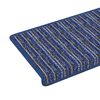 vidaXL Zelfklevende Trapmatten Gestreept 15 pcs Blauw 65 x 21 x 4 cm
