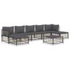 vidaXL 8-delige Loungeset met kussens poly rattan antracietkleurig