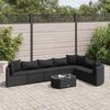 vidaXL 8-delige Loungeset met kussens poly rattan zwart