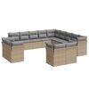 vidaXL 13-delige Loungeset met kussens poly rattan beige