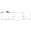 vidaXL Hondenkennel met dak 6x6x2,5 m gegalvaniseerd staal zilver
