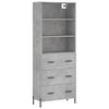 vidaXL Hoge kast 69,5x34x180 cm bewerkt hout betongrijs