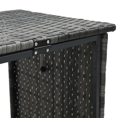 vidaXL Tuinbank met tafel en kussens L-vormig poly rattan grijs