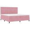 vidaXL LED Box Spring Bed met matras Roze 200 x 200 cm Stof