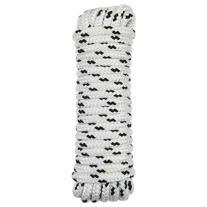 vidaXL Boottouw 10 mm 6 m Wit en zwart Polyester