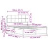 vidaXL Bedframe met Gevoerd Hoofdgedeelte Donkergrijs 160 x 200 cm