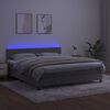 vidaXL Boxspring met matras en LED fluweel lichtgrijs 160x200 cm