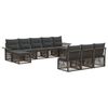 vidaXL Tuinbankenset 10 pcs Grijs poly rattan