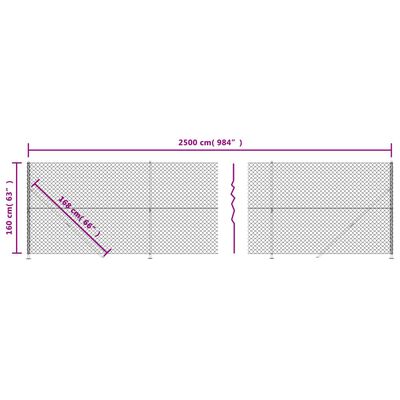 vidaXL Gaashek met flens 1,6x25 m zilverkleurig