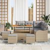 vidaXL Tuin Sofa Set 9 pcs Beige poly rattan