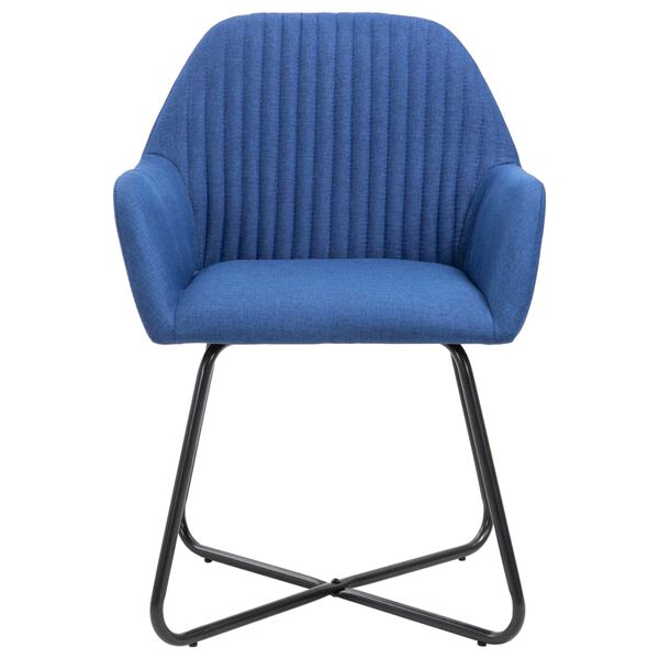 vidaXL Eetkamerstoelen 4 st stof blauw