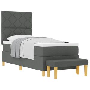 vidaXL Boxspring bed met hoofdeinde Donkergrijs 200 x 80 cm Stof