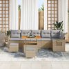 vidaXL Tuin Sofa Set 9 pcs Beige poly rattan