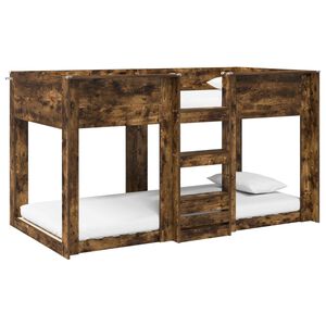 vidaXL Bunk Bed voor Kinderen Gerookt eiken 75 x 190 cm Bewerkt hout