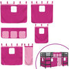 vidaXL Kinderhoogslaper met gordijnen 90x190 cm grenenhout roze