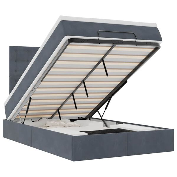 vidaXL Ottoman bed met matrassen 120x190cm fluweel donkergrijs