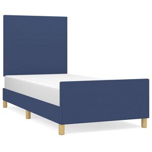vidaXL Bedframe zonder matras 80x200 cm stof blauw