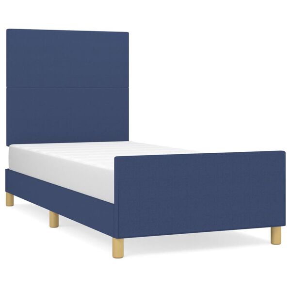 vidaXL Bedframe zonder matras 80x200 cm stof blauw