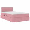 vidaXL Opslag bed met matras met hoofdeinde Roze 120 x 190 cm Fluweel