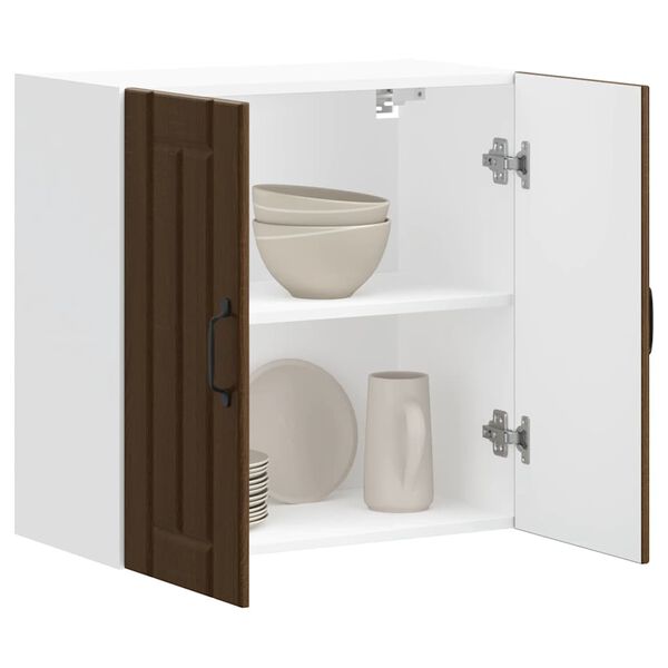 vidaXL Keukenwandkast Lucca bewerkt hout bruin eikenkleur