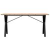 vidaXL Eettafel Y-frame 140x80x75,5 cm massief grenenhout en staal