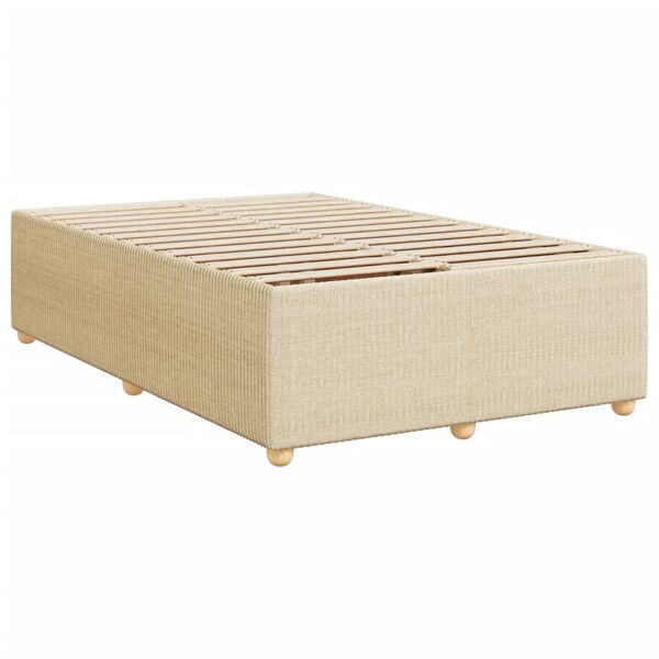 vidaXL Bedframe zonder matras 120x190 cm stof crèmekleurig