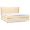 vidaXL Boxspring met matras stof cr&egrave;mekleurig 200x200 cm