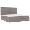 vidaXL Opslag bed met matras met matras Taupe 200 x 200 cm Polyester