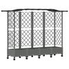 vidaXL Verhoogd Bed met Trellis en Dak Lichtgrijs 203,5 x 40 x 129 cm