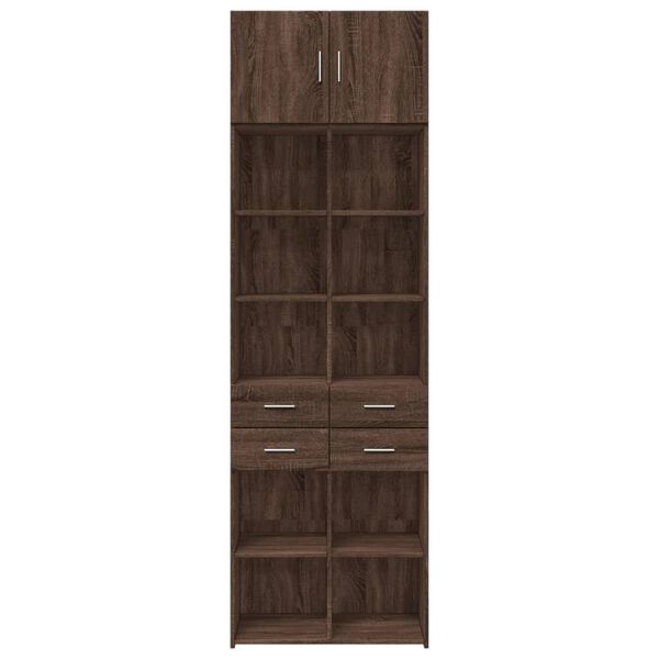 vidaXL Opbergkast 70x42,5x225 cm bewerkt hout bruin eikenkleurig