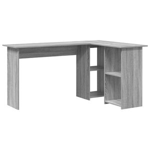 vidaXL Bureau Grijs Sonoma 142 x 102 x 73 cm Bewerkt hout