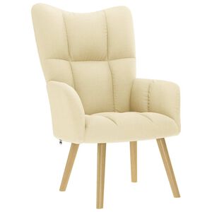 vidaXL Relaxstoel stof cr&egrave;mekleurig
