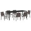 vidaXL Tuin eettafelset 7 st Bruin en zwart PE Rattan