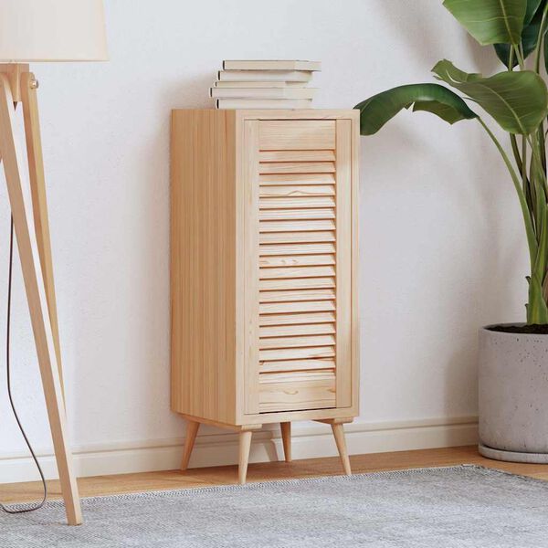 vidaXL Kastdeur met lamellen 69x29,5 cm massief grenenhout